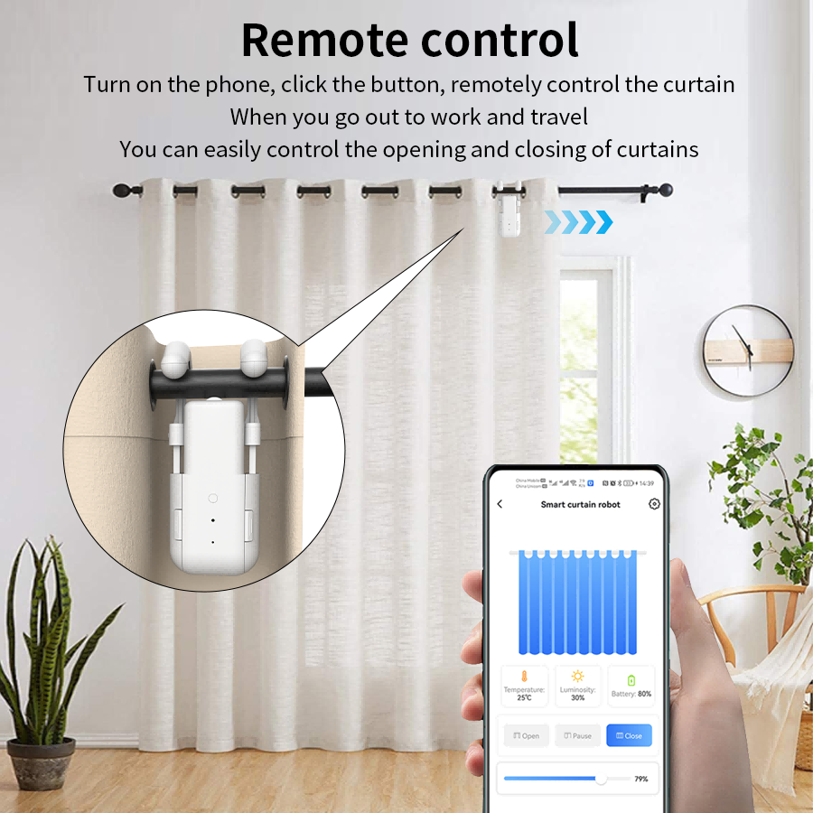 Smart Curtain Robot for Rod & Track Curtains